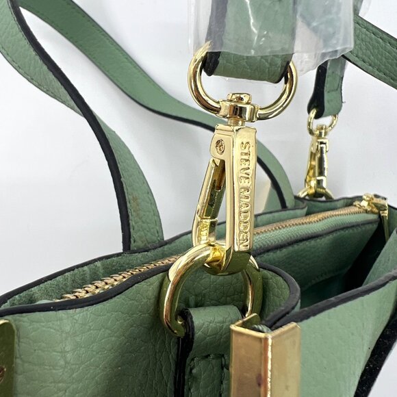 NWOT Steve Madden Basil Green Mini Tote Bag Crossbody 3 Compartment - Picture 9 of 12